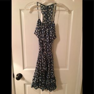 NWT Green white sundress with belt